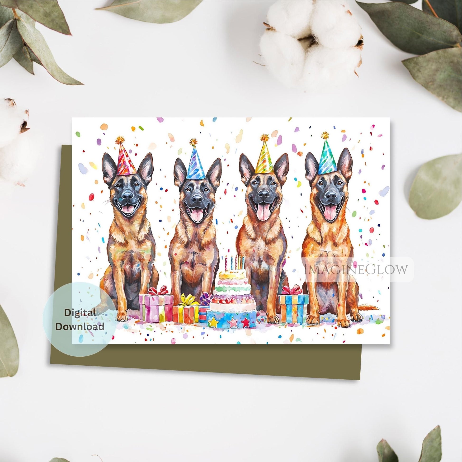 cute belgian malinois birthday card
energetic belgian malinois birthday card