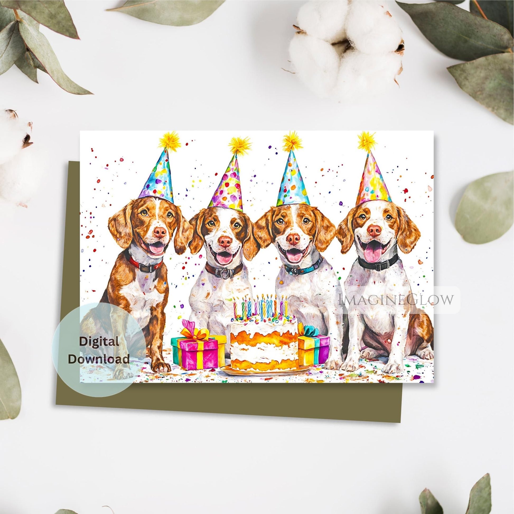 folded Brittany dog card
birthday card for dog lovers
funny Brittany dog birthday card