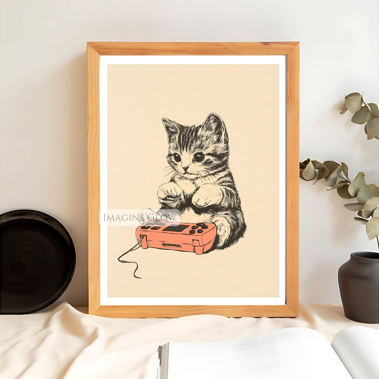 Fun Gamer Cat Art Print
Playful Gaming Cat Poster for Gamers