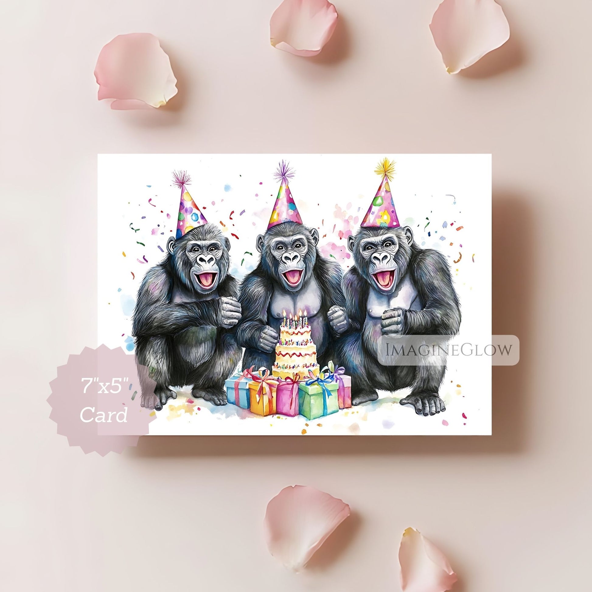 Gorilla birthday card printable
Funny gorilla greeting card
Jungle theme birthday card