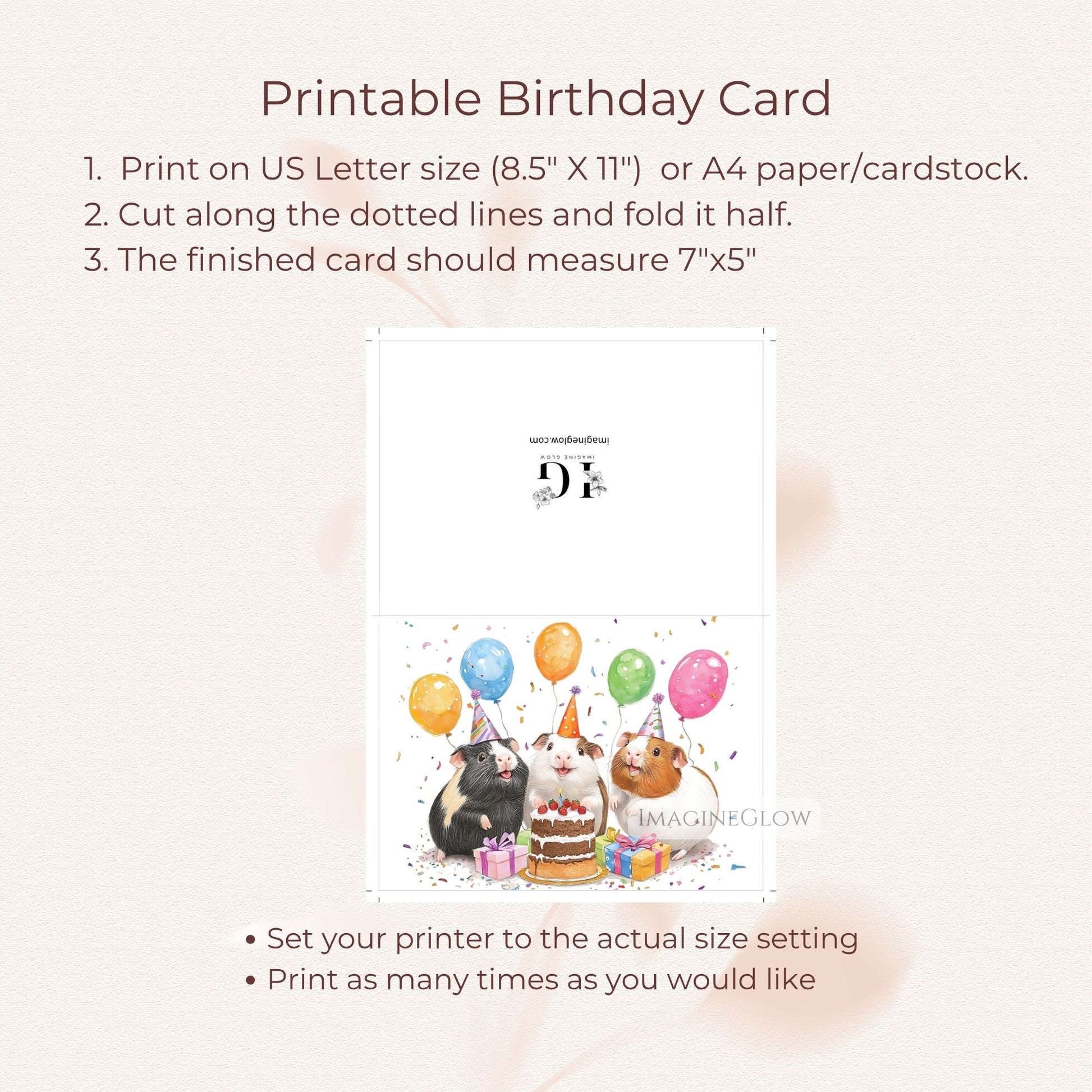 guinea pig birthday greeting
animal lover birthday card
pet birthday card