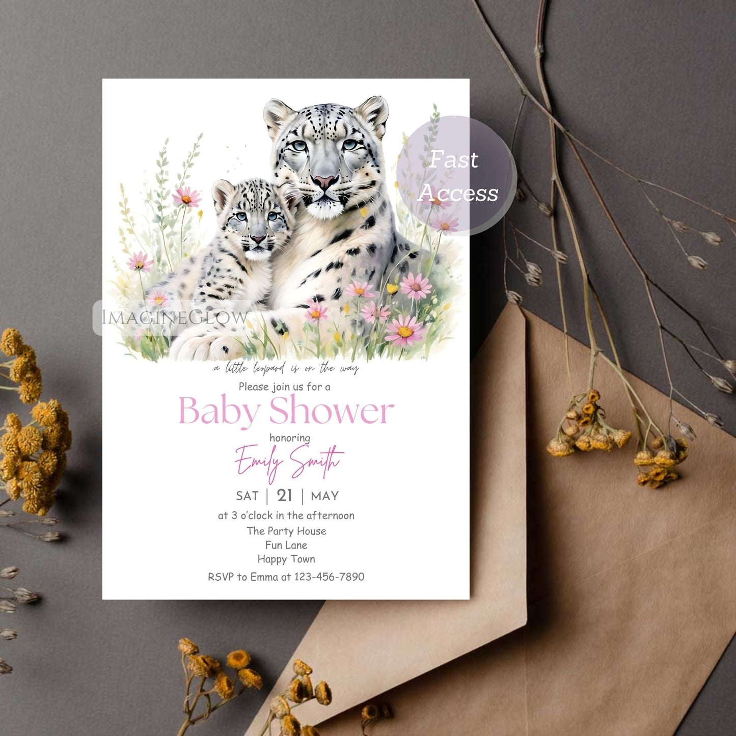 printable leopard cub baby shower