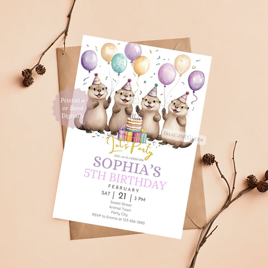 Otter Birthday Invitation for kids
Cute otter-themed party invite