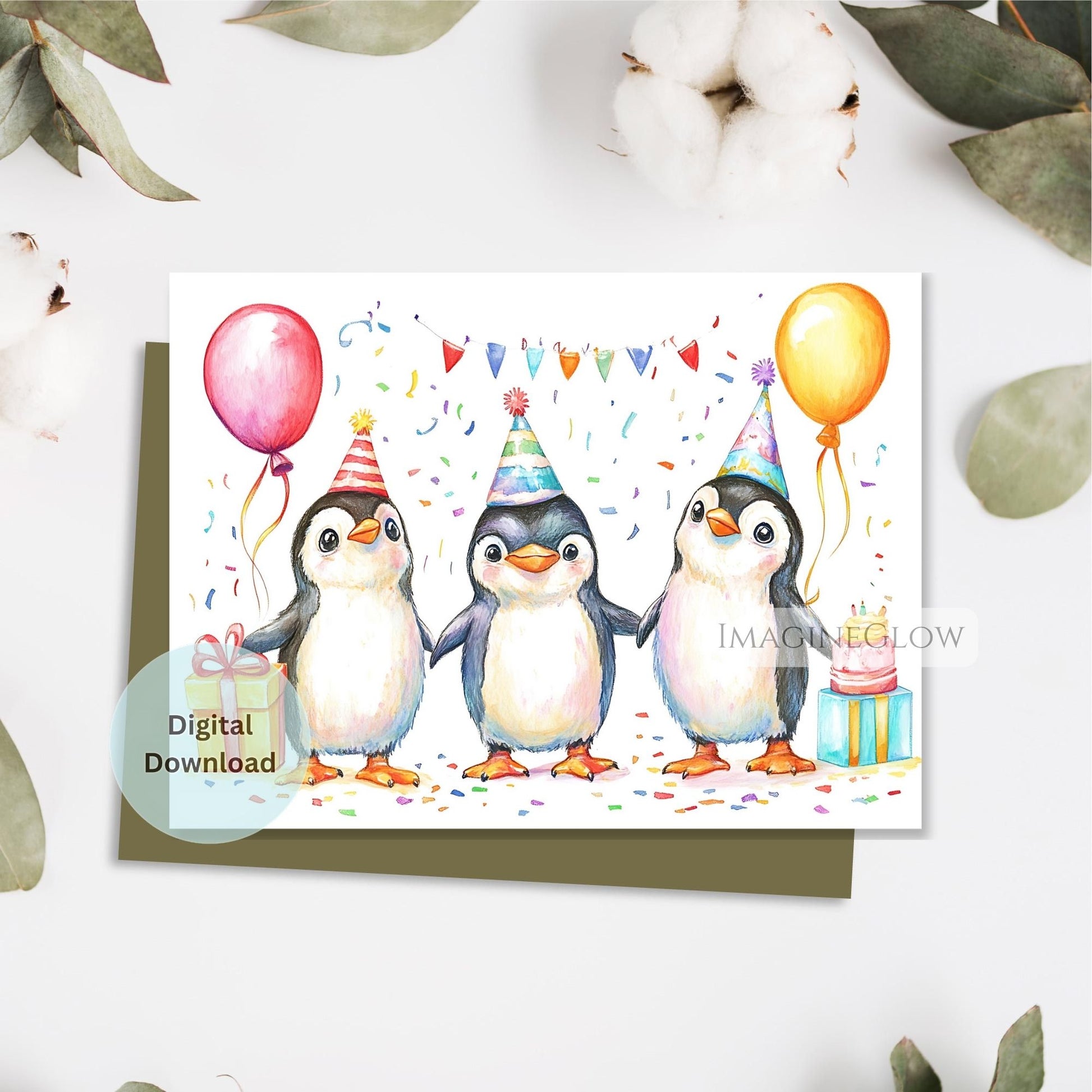 kids penguin birthday card
adorable animal birthday card
penguin birthday card for adults