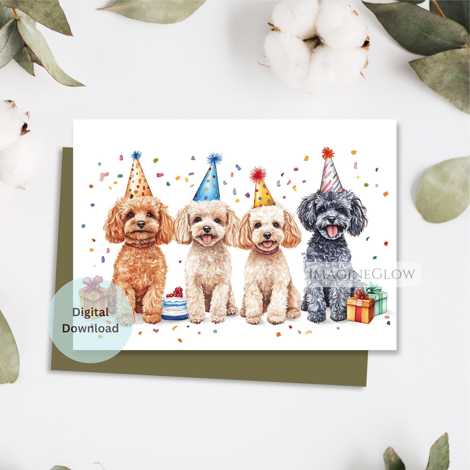 cute Poodle greeting card
dog lover birthday card