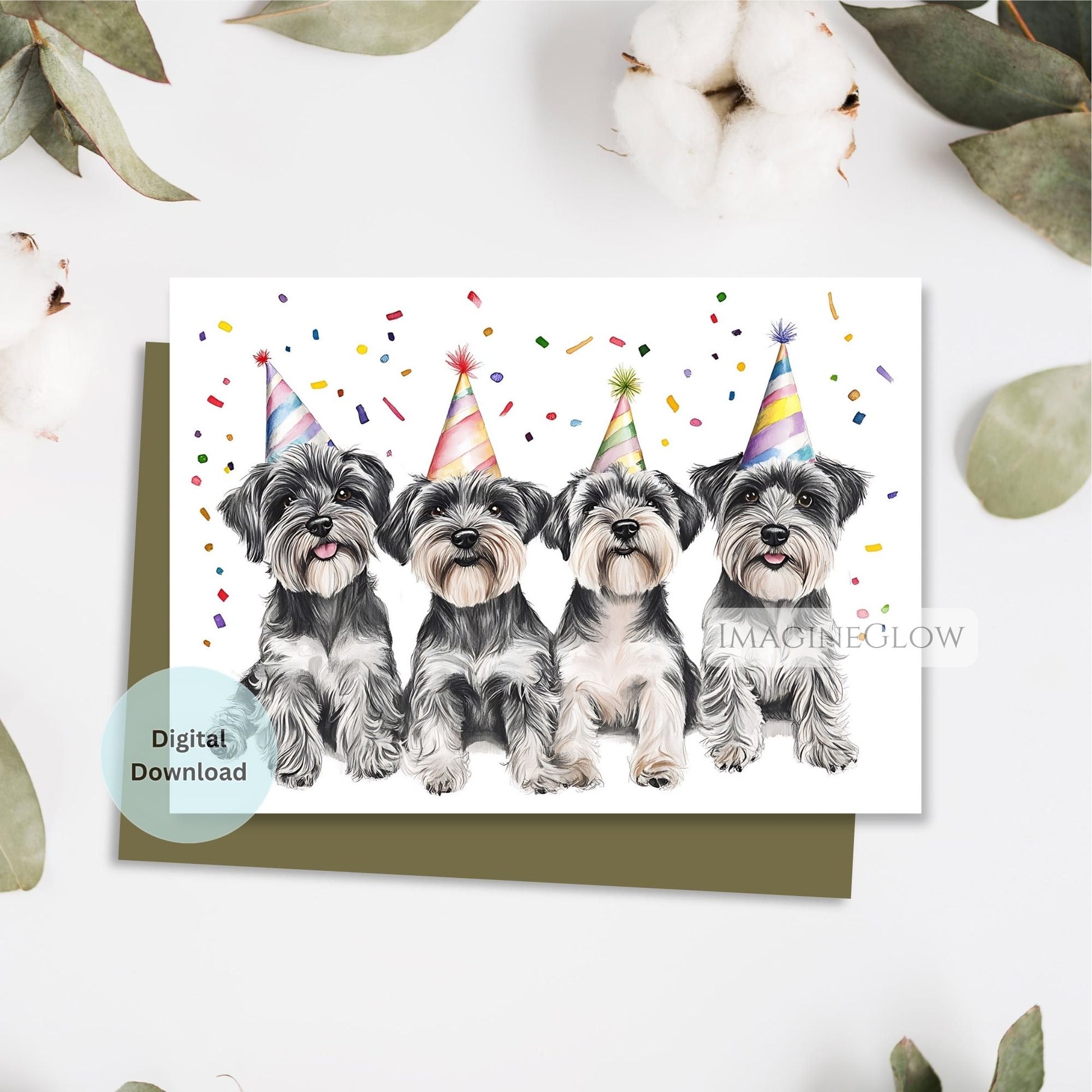 cute schnauzer birthday card
lively schnauzer printable birthday card