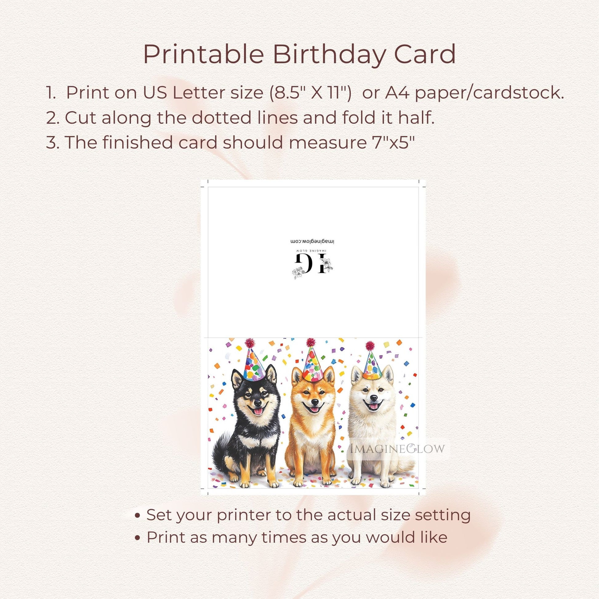 shiba puppy birthday card
japanese dog breed greeting card