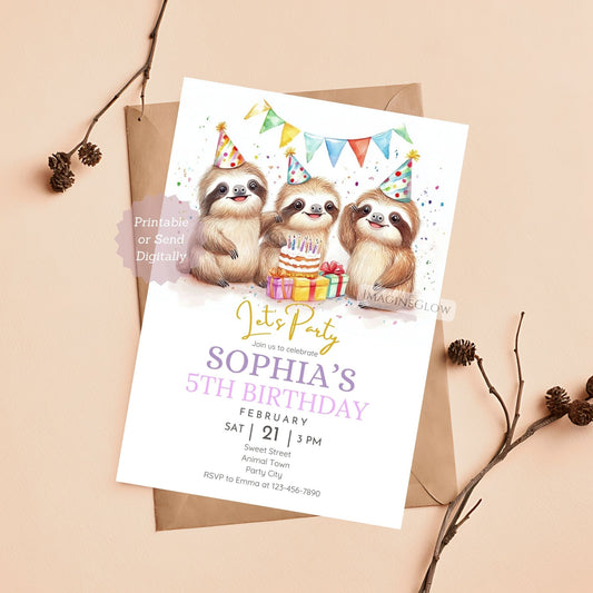 Cute rainforest-themed birthday invitation