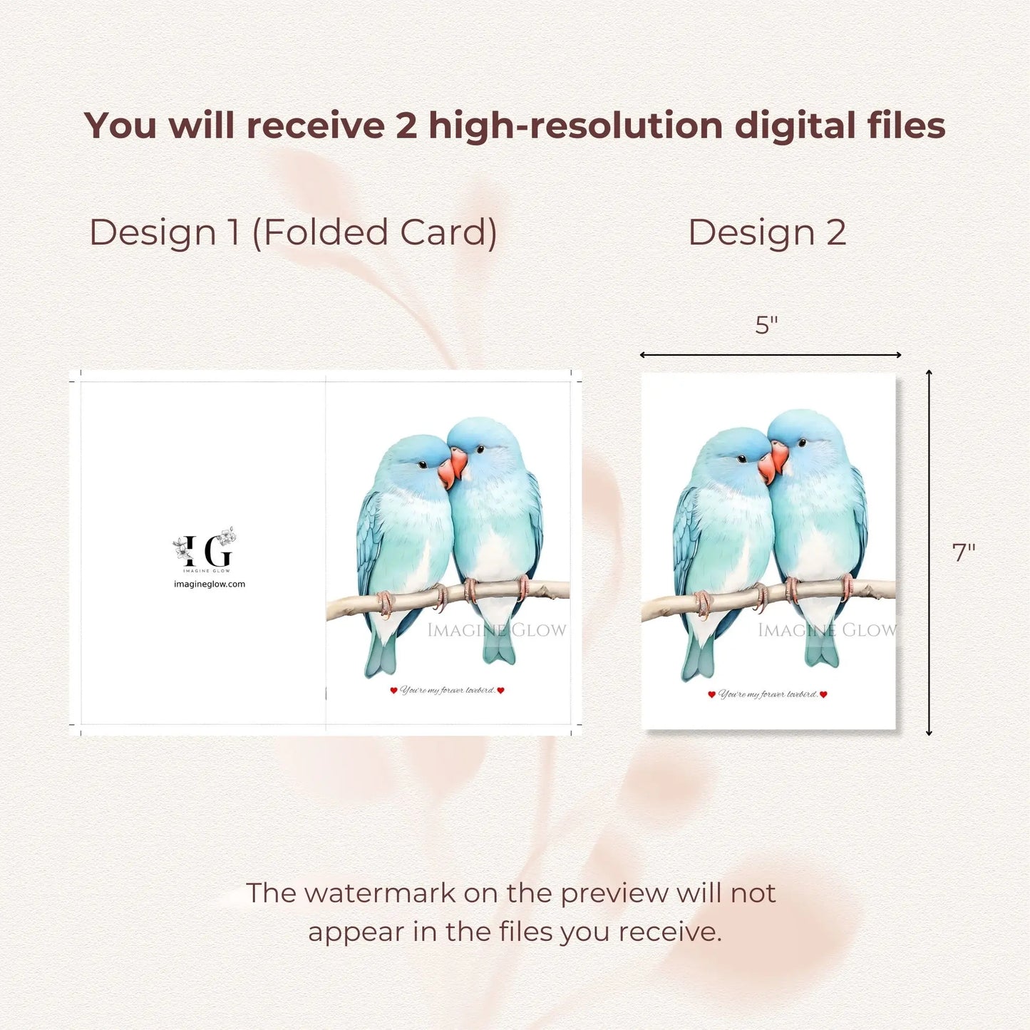 Romantic lovebirds greeting card for couples