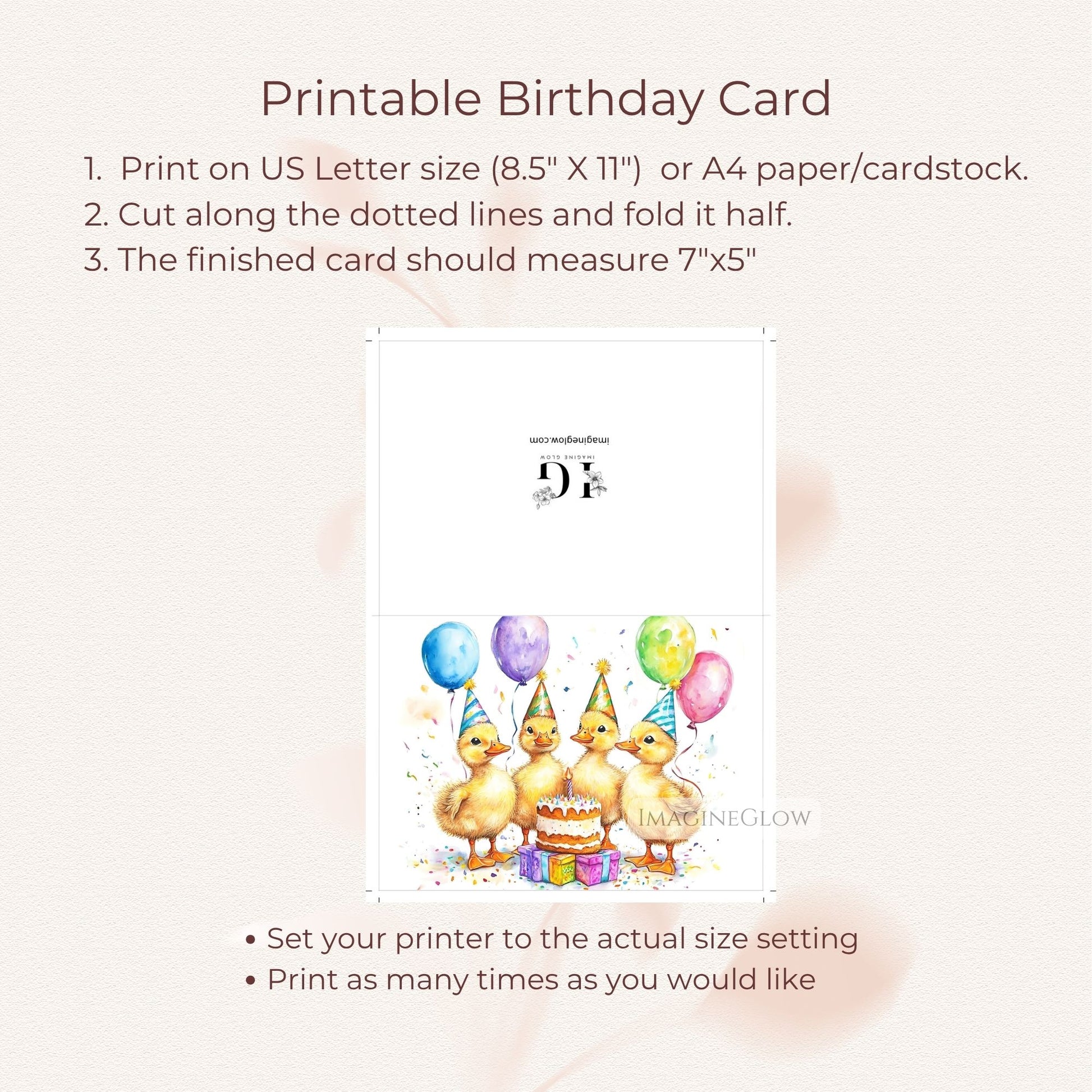 Farm theme party birthday card
Baby animal birthday card
Digital duck birthday card