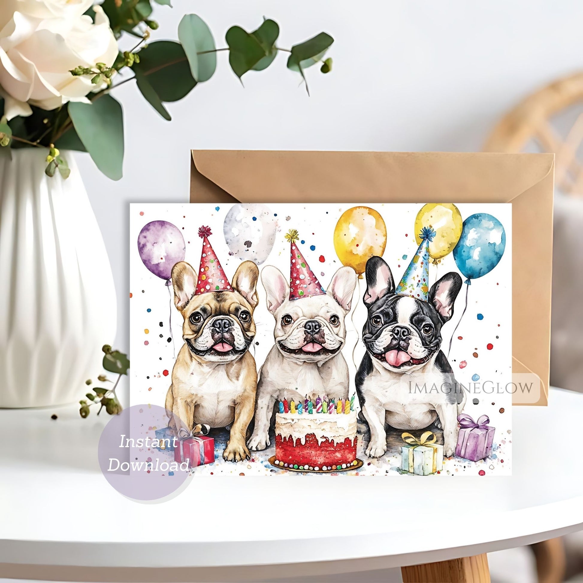 funny dog lover birthday card
digital bulldog greeting card