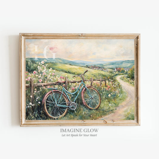 Cycling Countryside Wildflower Print Vintage Bike Ride Nature Scene Wall Art
Vintage Cycling Art Scenic Countryside Wildflower Landscape Outdoor Adventure