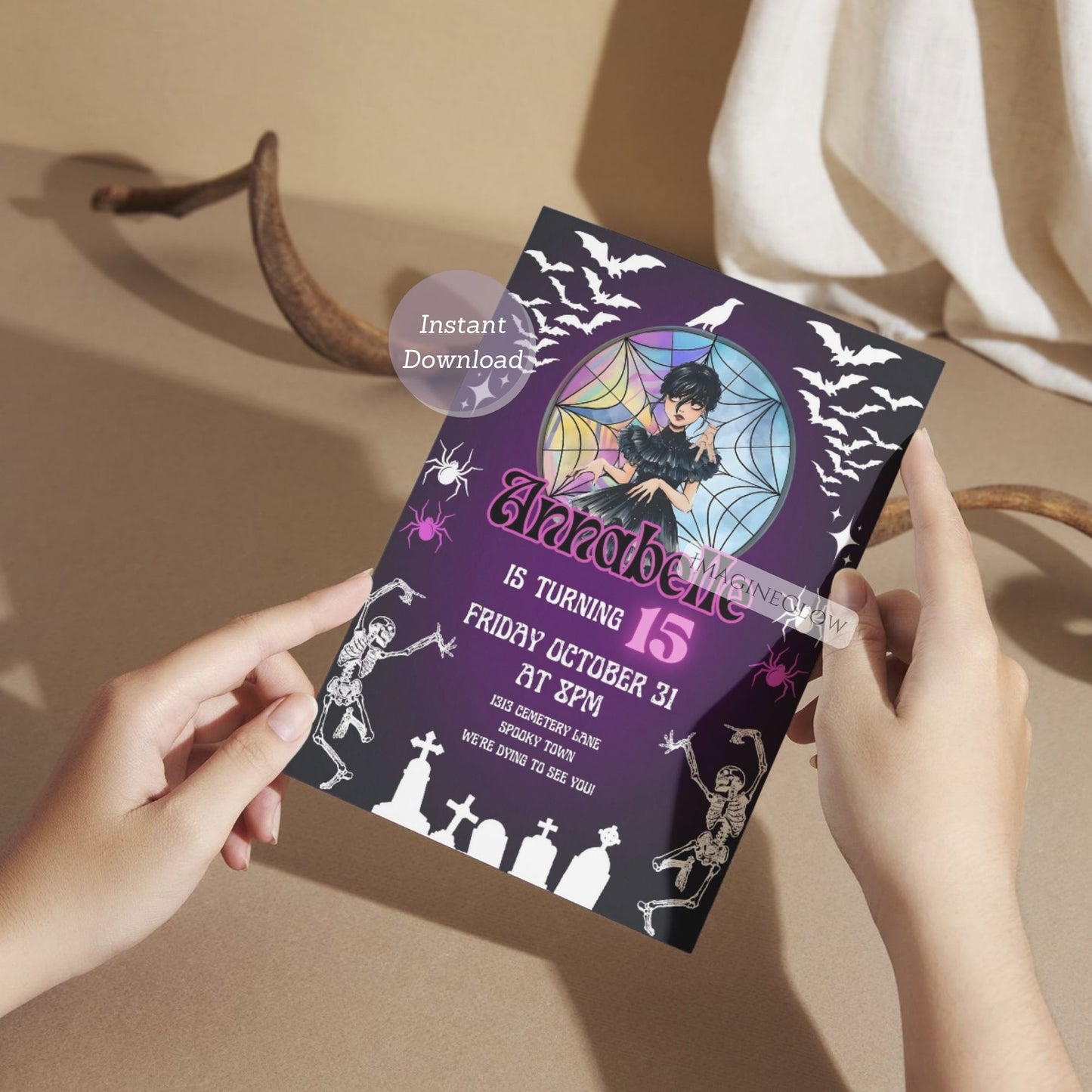 Addams Family inspired birthday card