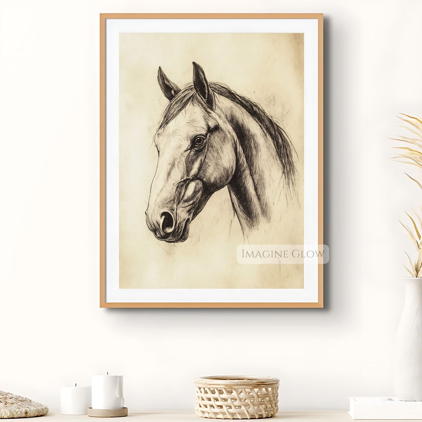 Printable horse art for equestrian lovers.