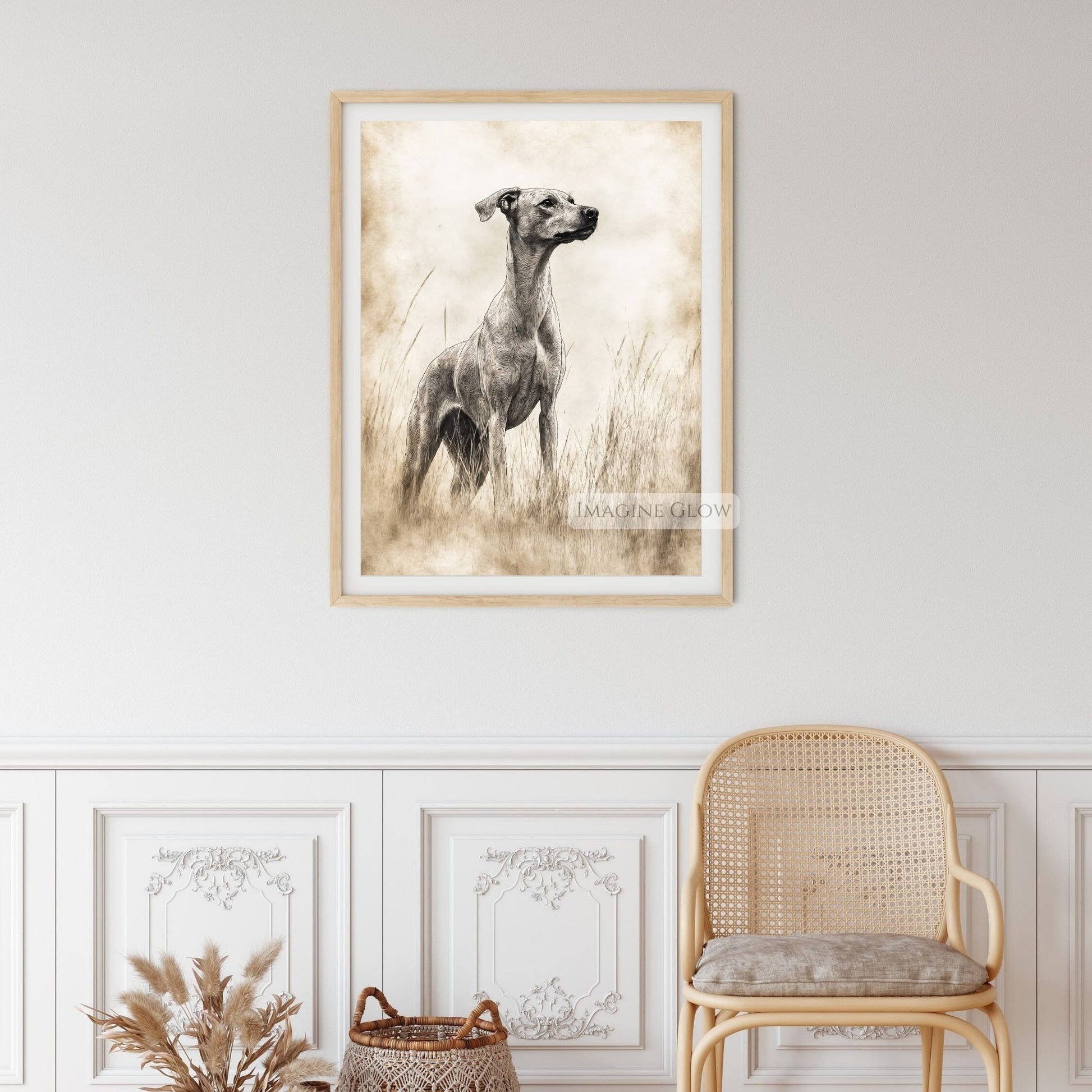 Traditional hunting dog sketch for dog lovers.