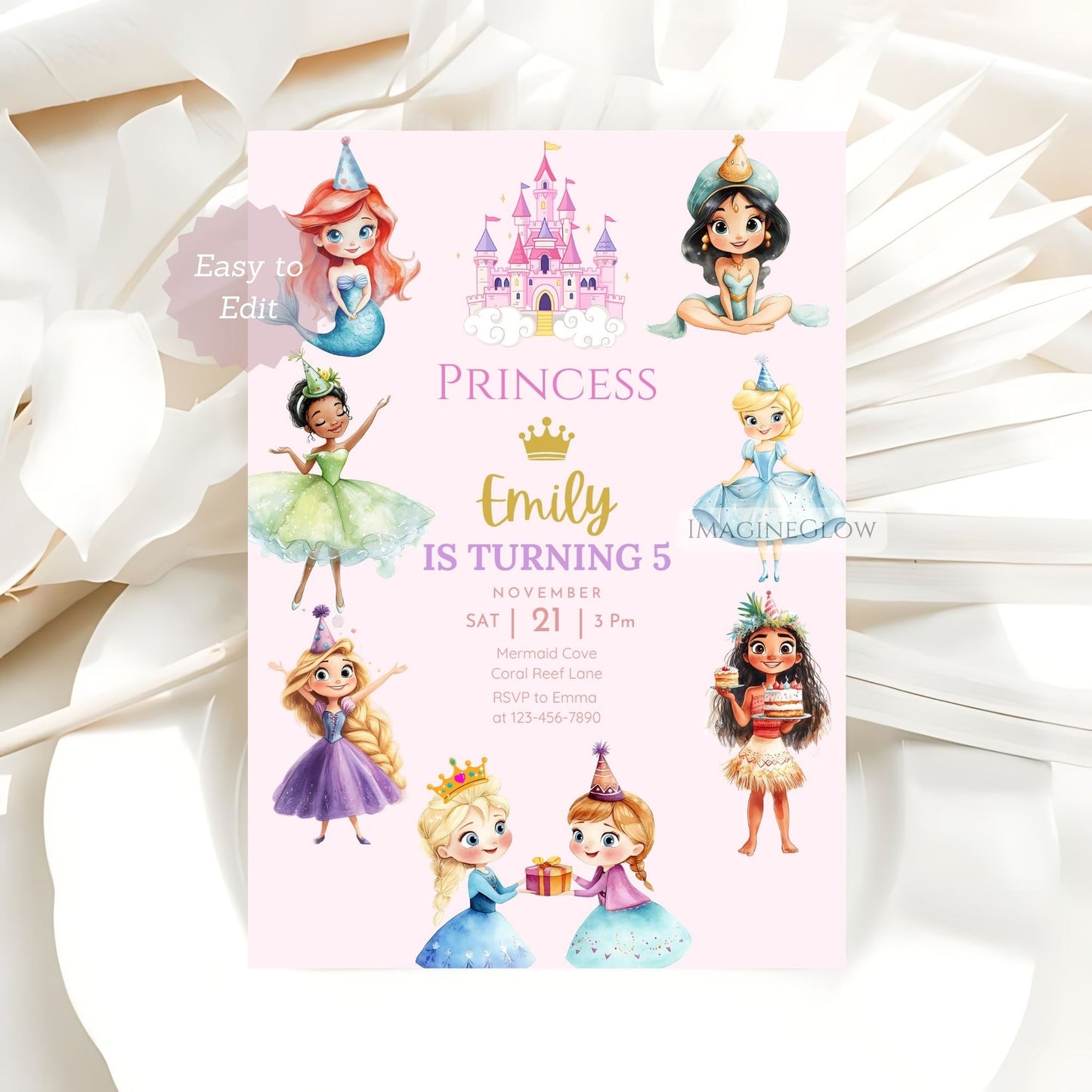 Fairy tale princess party invite