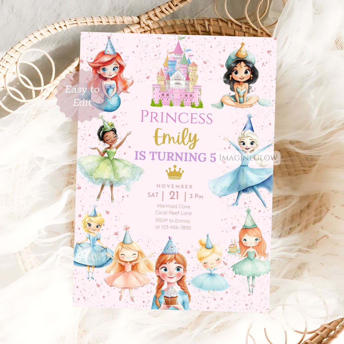 Royal fairy tale birthday invite