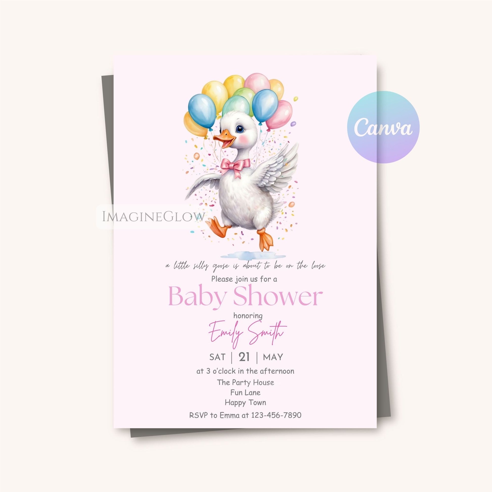 floral farm animal baby shower template