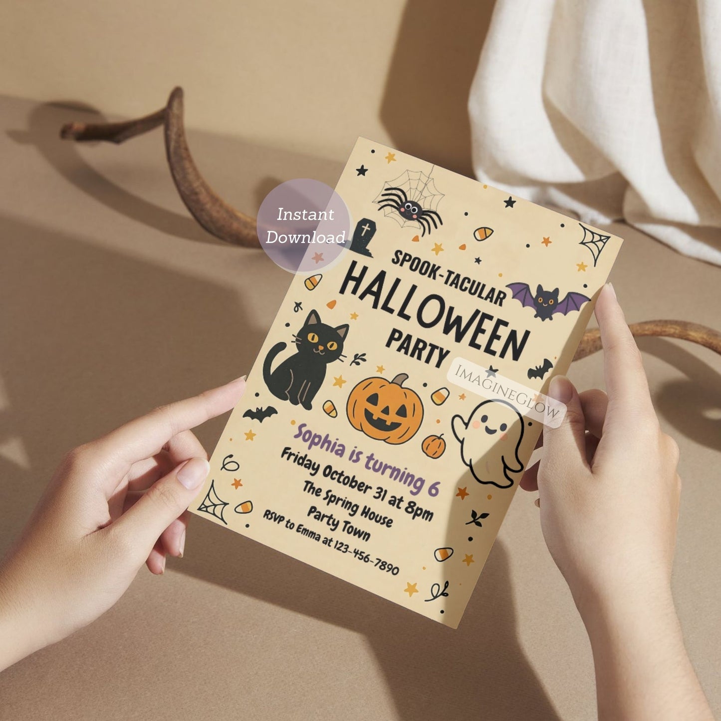 editable halloween party invitation
kids halloween invitation card