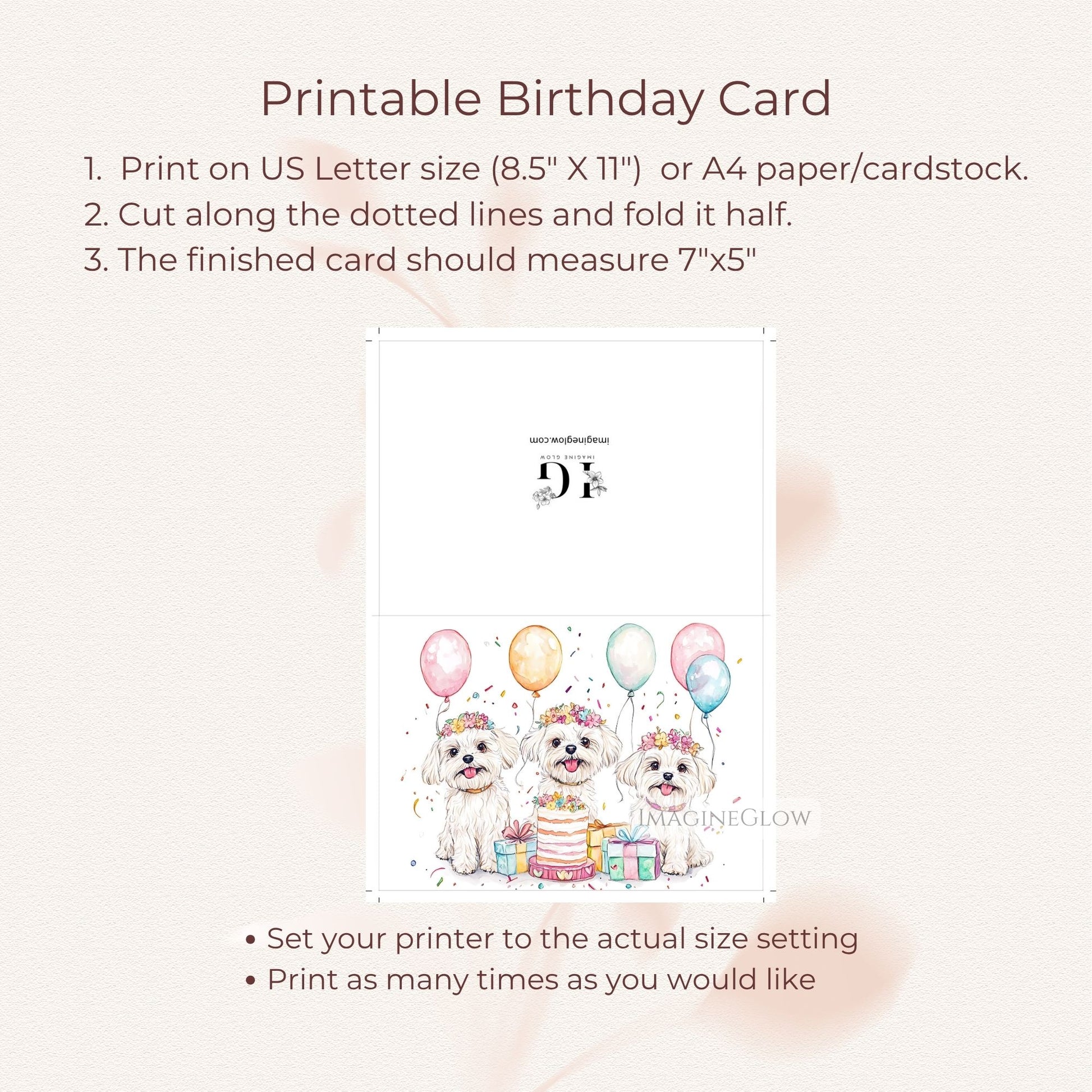 digital maltese card for birthdays
adorable maltese puppy birthday card