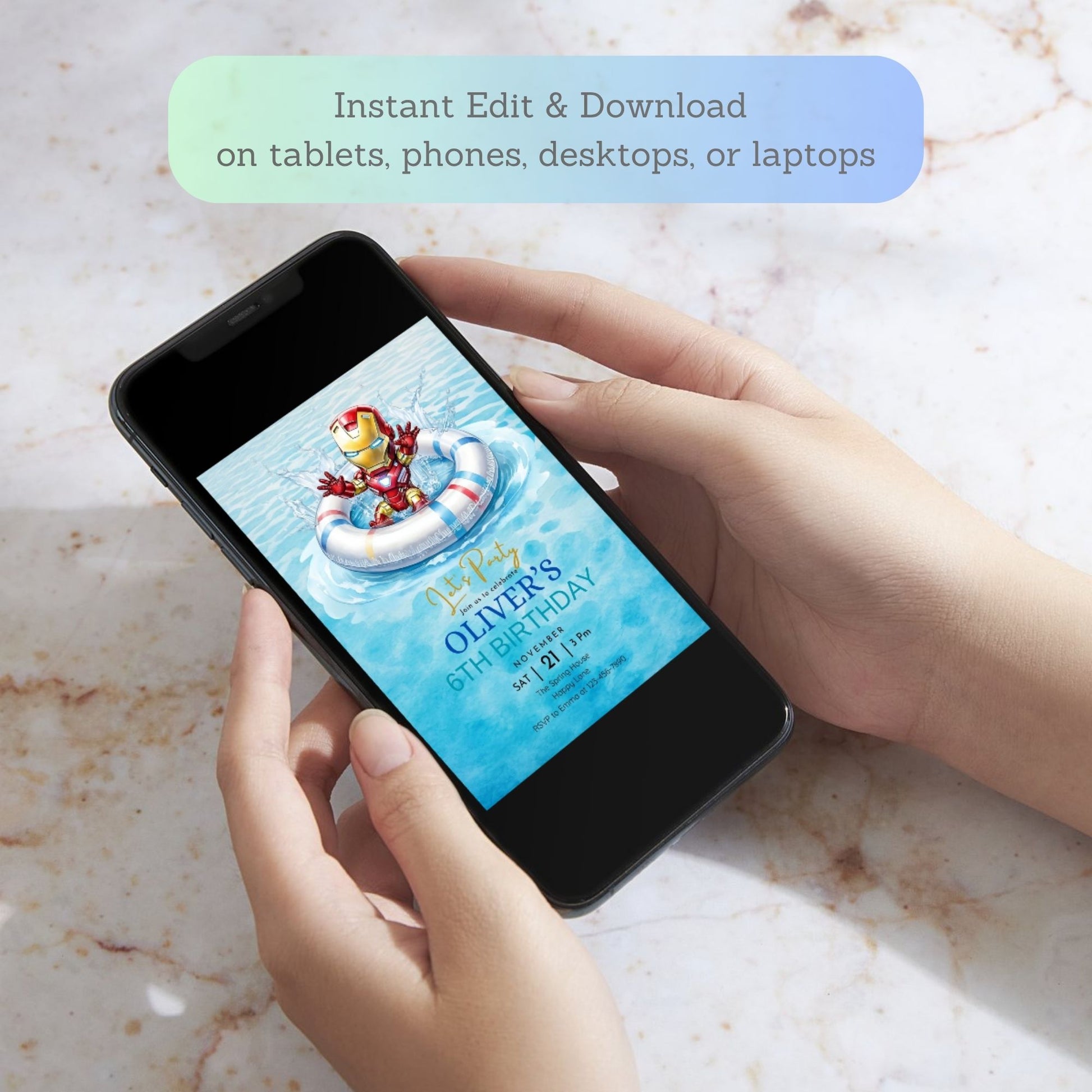 printable iron man birthday invite