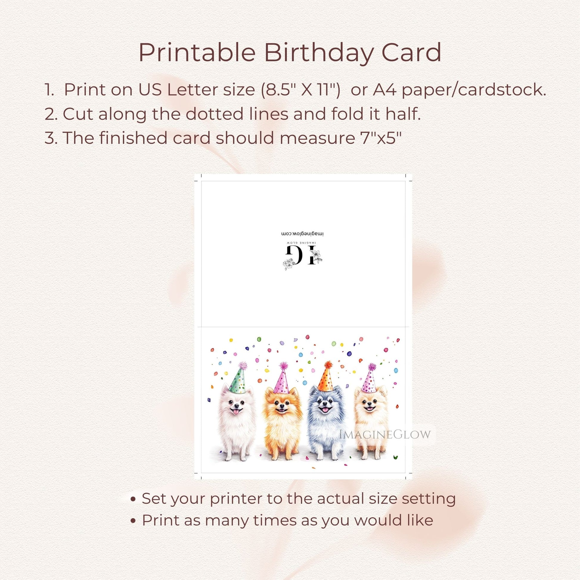 printable pomeranian dog birthday card
pomeranian puppy birthday greeting card