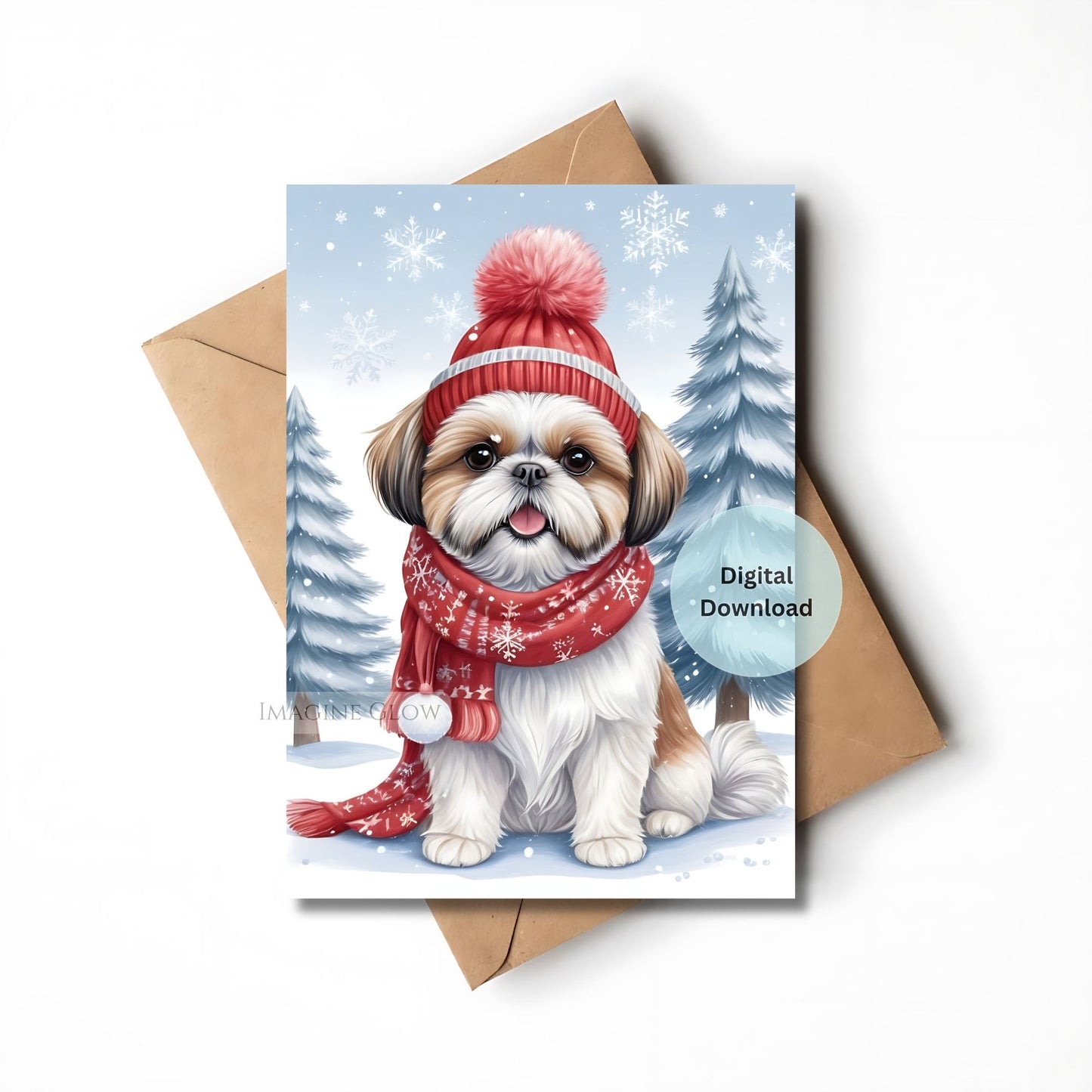 cute shih tzu holiday greeting card printable
digital shih tzu christmas card download
adorable shih tzu christmas card for dog lovers