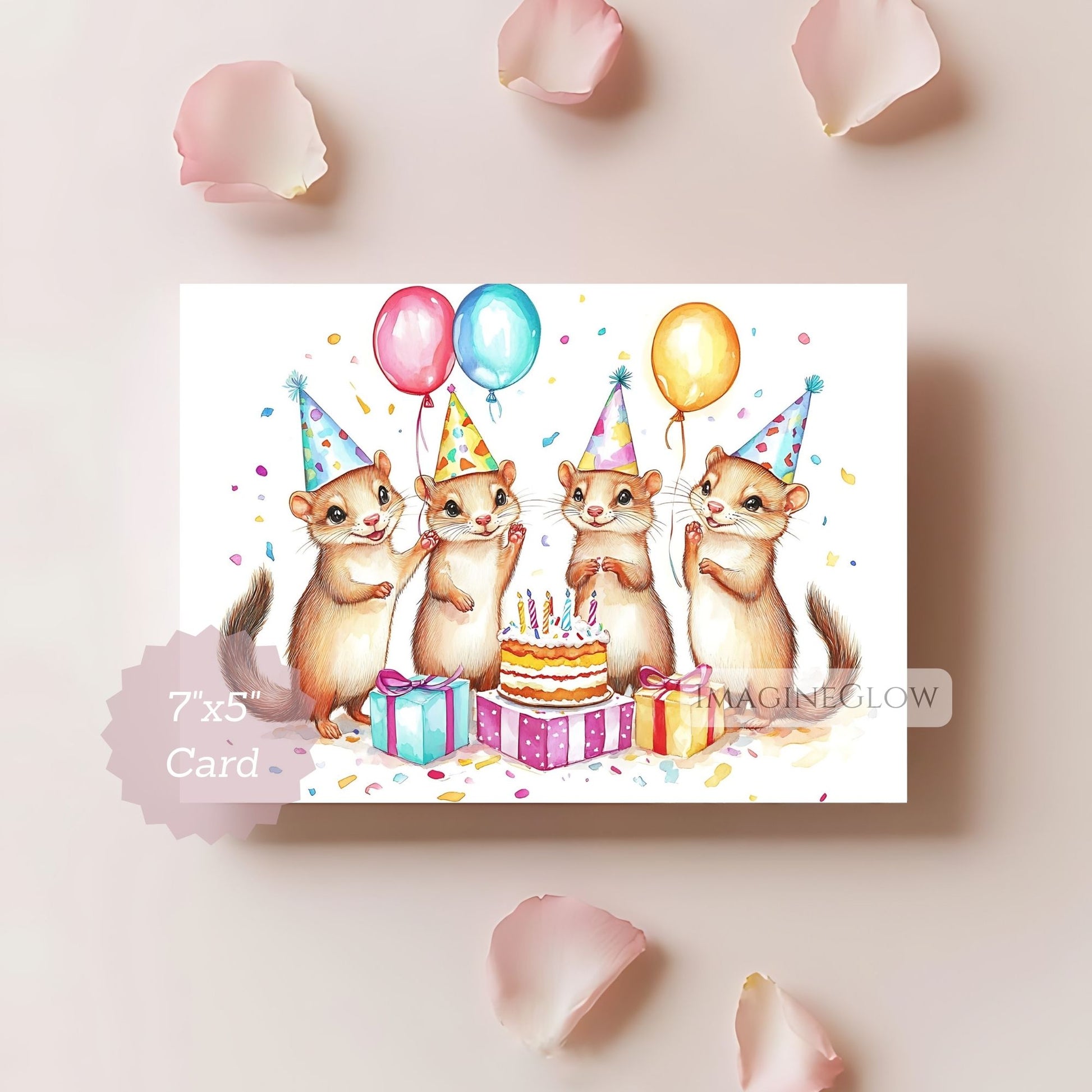 birthday card with weasel design
wildlife weasel birthday card