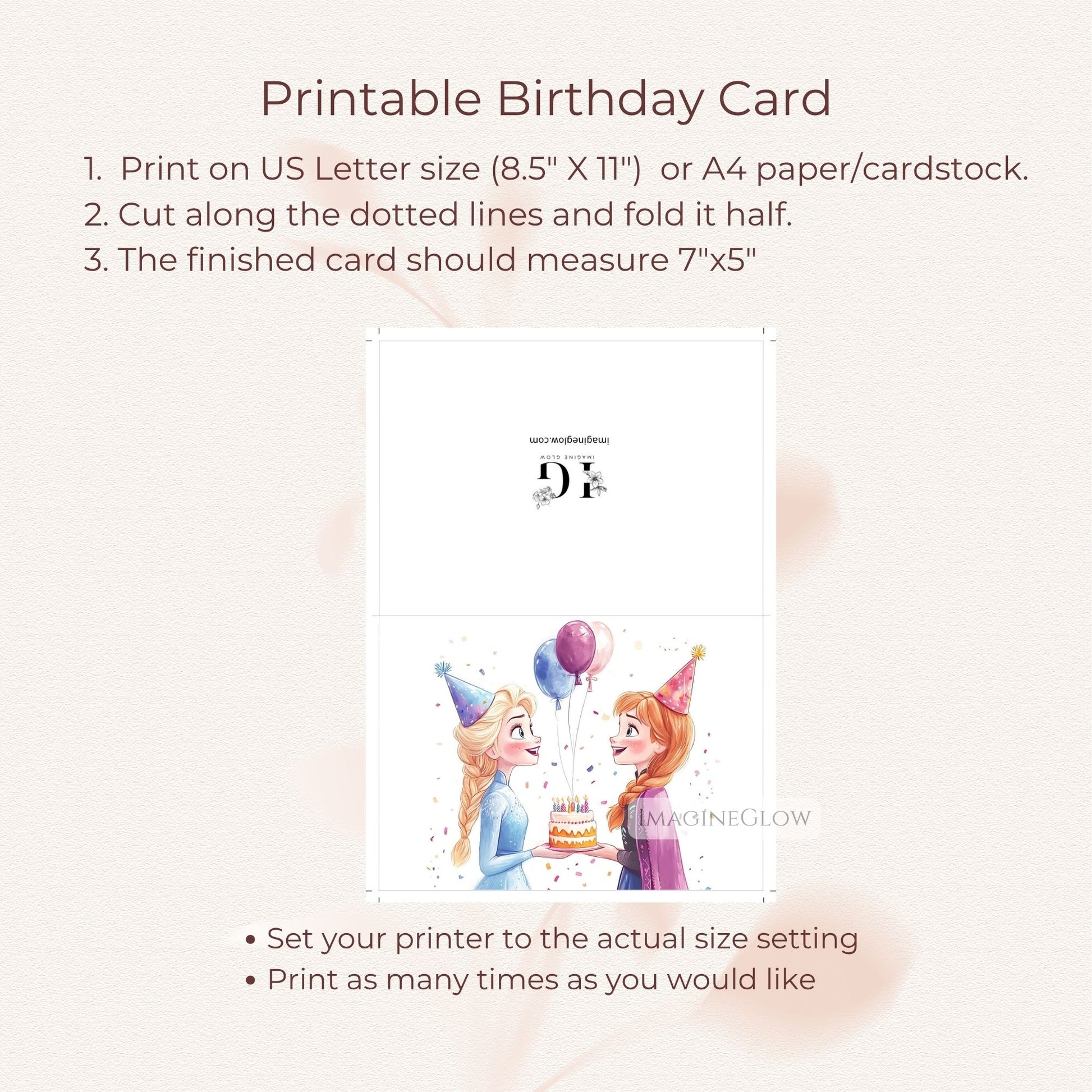 magical frozen birthday card
winter princess birthday card