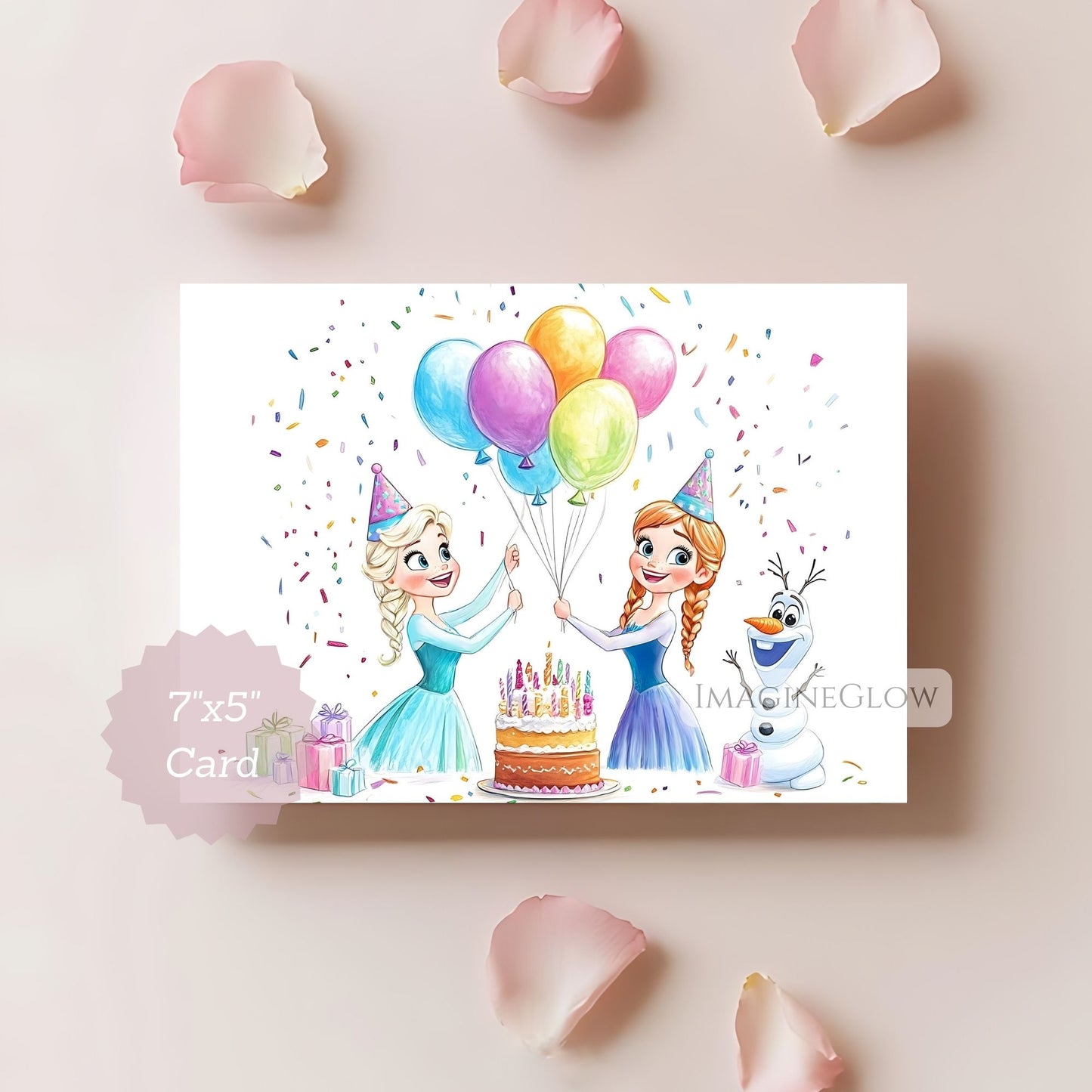 Printable Frozen birthday card for kids
Elsa and Anna princess birthday card digital download