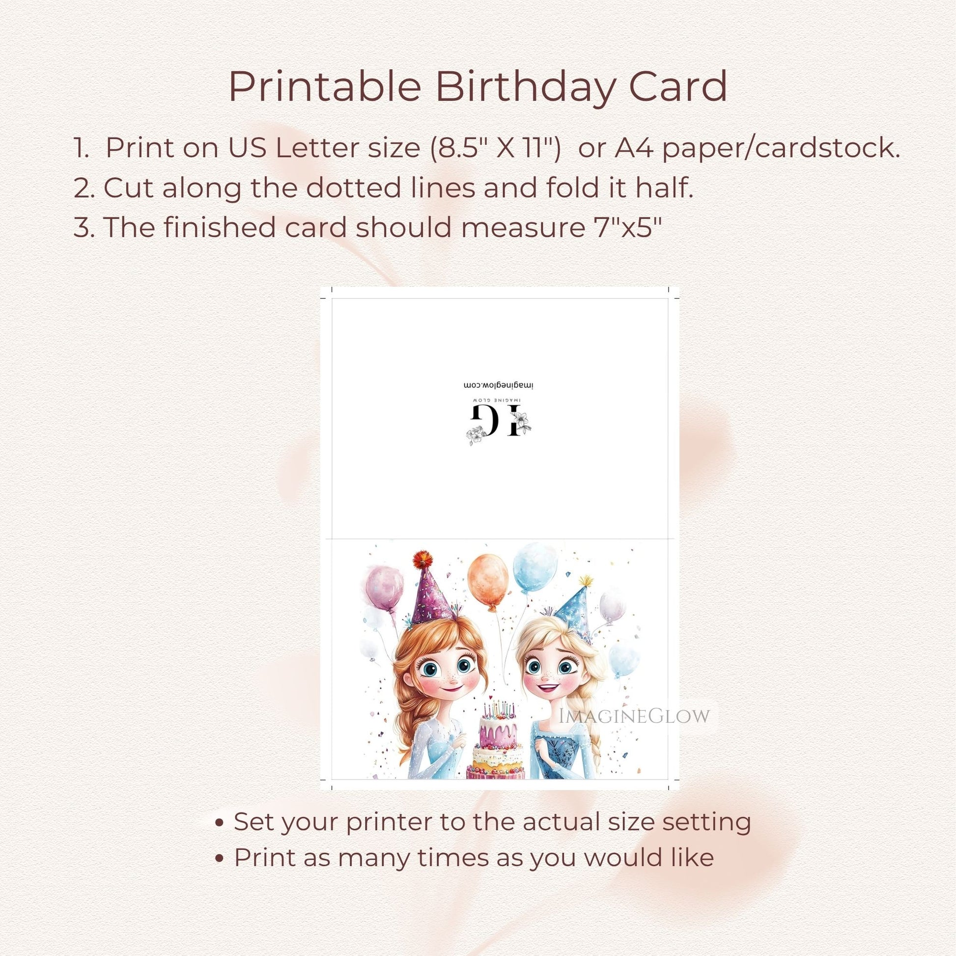 digital download frozen card
frozen themed birthday card
blank inside frozen birthday card