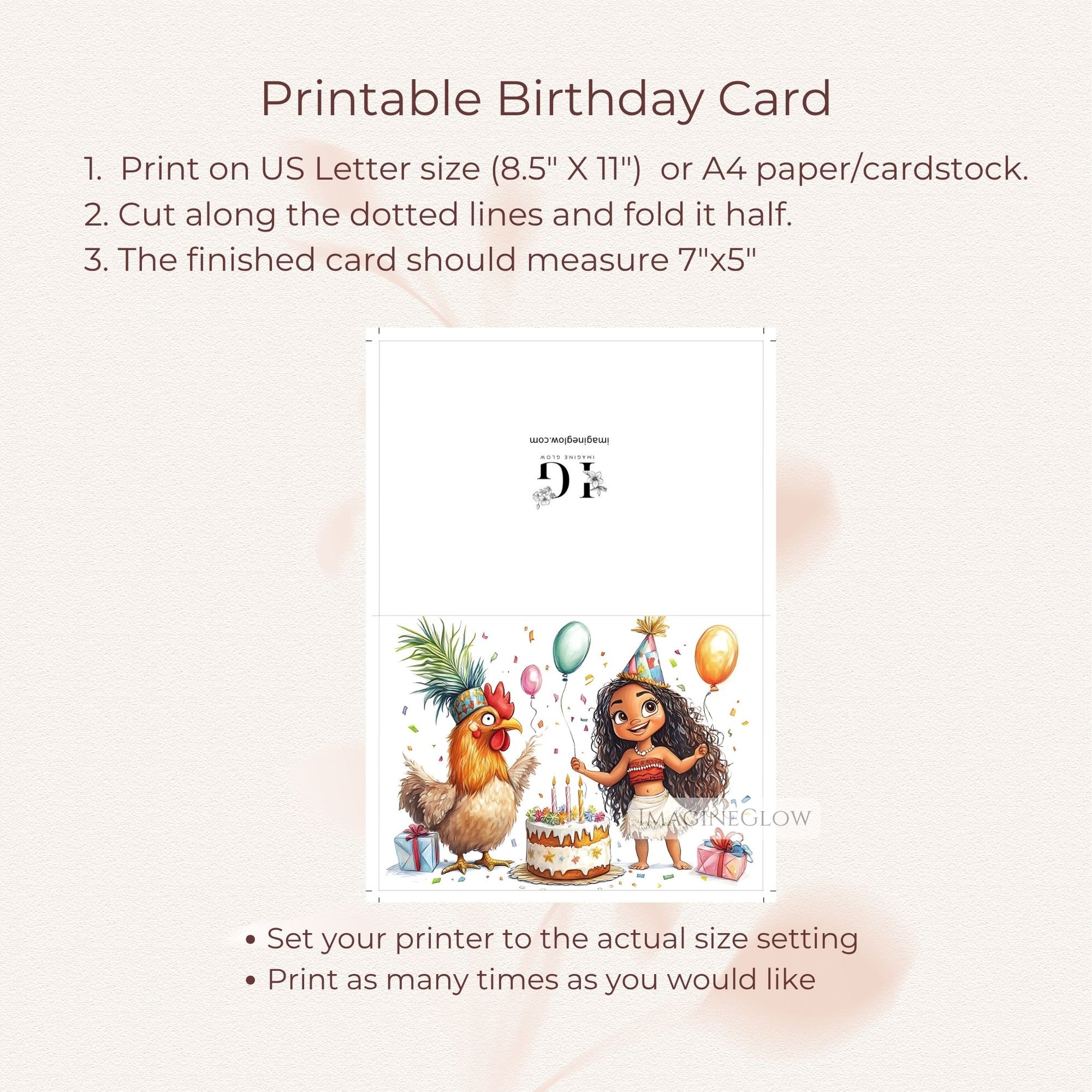 printable birthday card for kids
blank inside moana card
colorful tropical birthday card
moana inspired birthday card