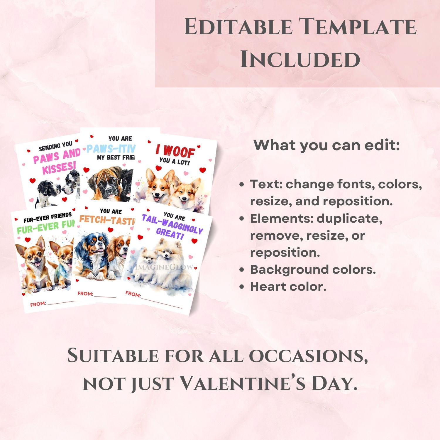 Puppy-themed Valentine gift tags for kids and friends
