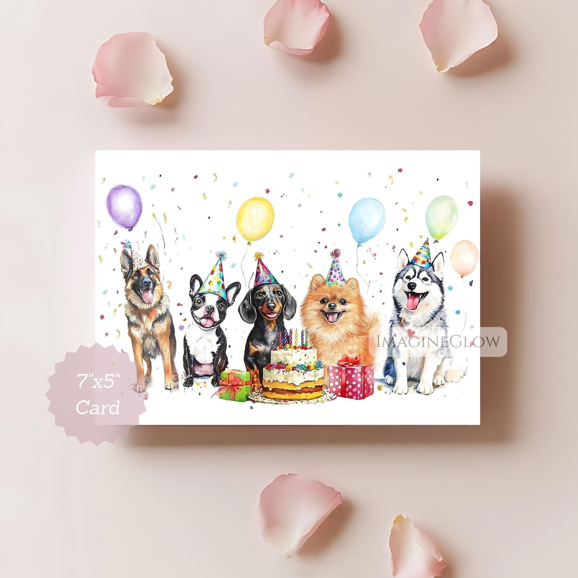 birthday card for dog lovers
digital dog card printable
puppy themed birthday card