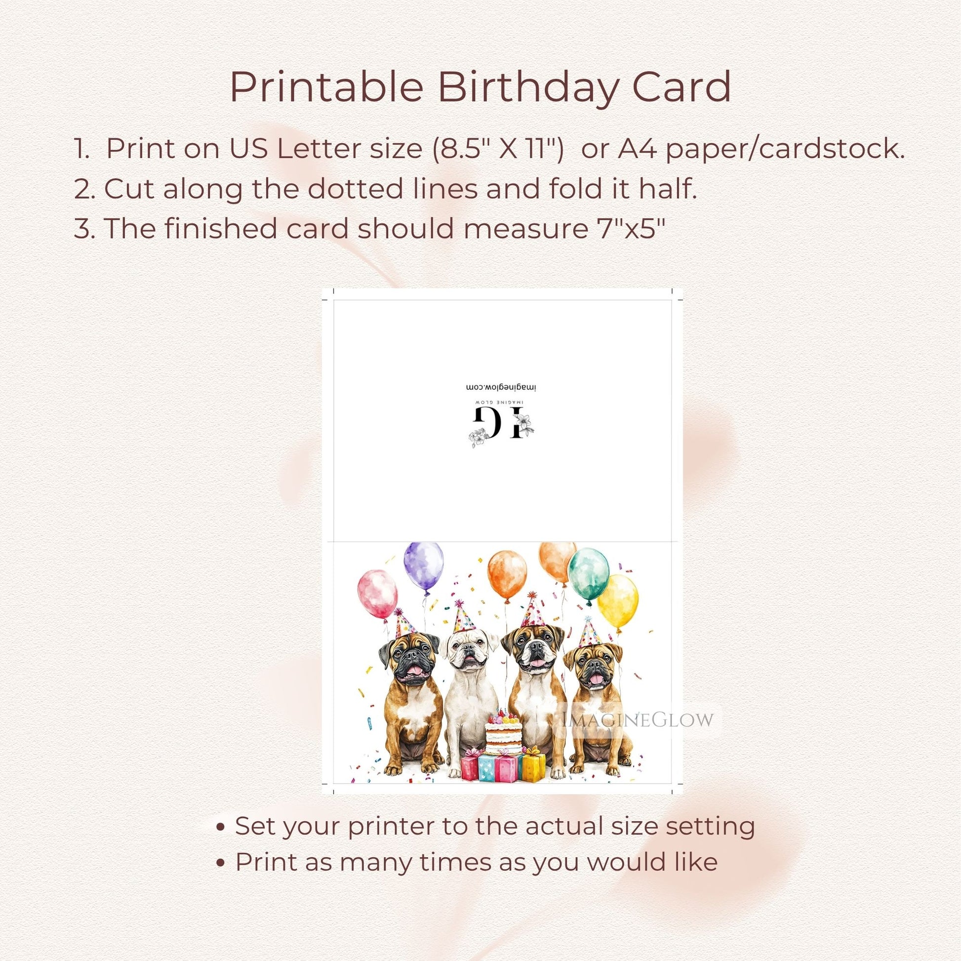 boxer greeting card printable
cute boxer dog illustration
birthday card for boxer owner