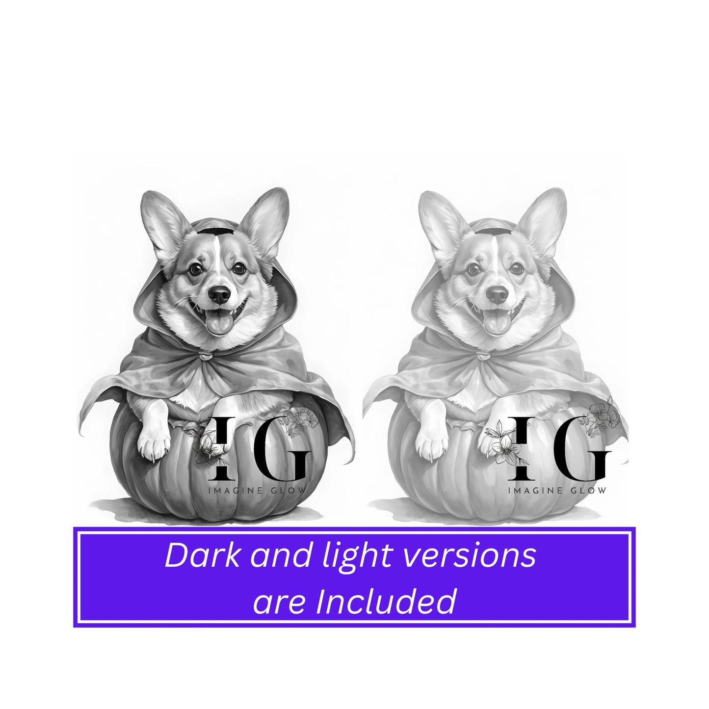 Funny dog costume coloring pages, available as printable art.