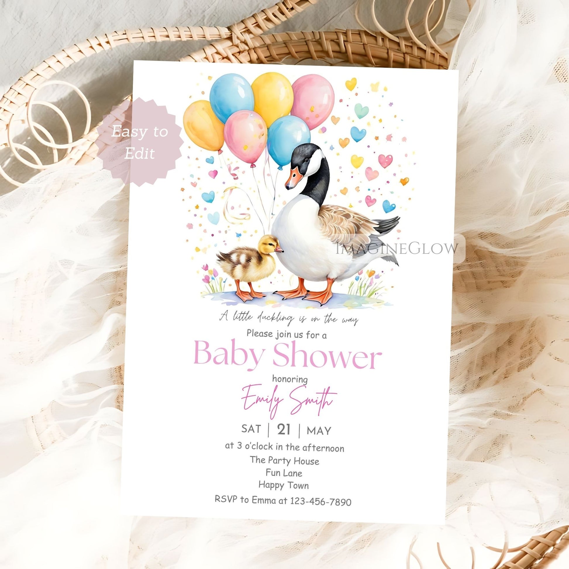 duck baby shower invitation