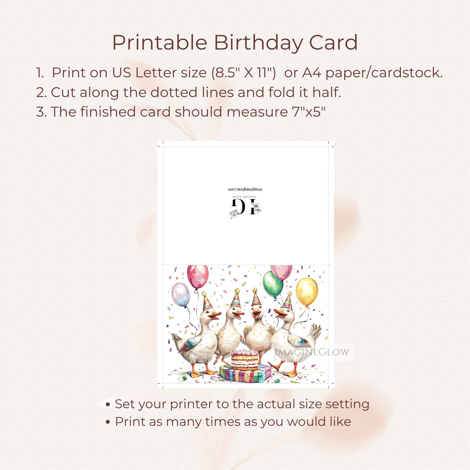 nature themed birthday card
blank inside white duck card
elegant waterfowl birthday card
peaceful duck birthday greeting