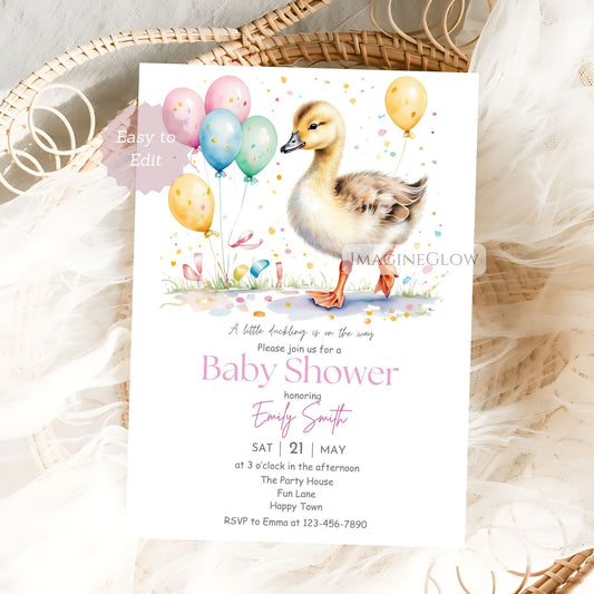 duckling baby shower invitation
