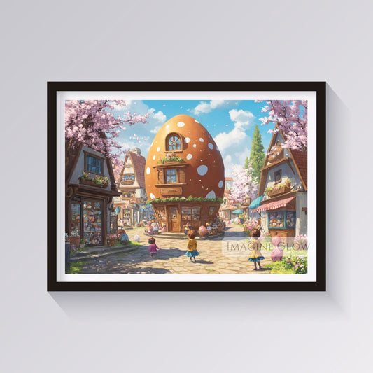 Colorful Springtime Easter Street Art Print