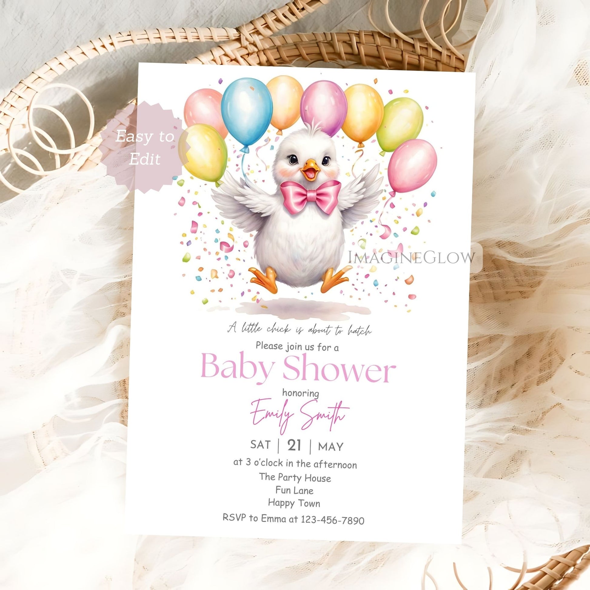 chick baby shower invitation
