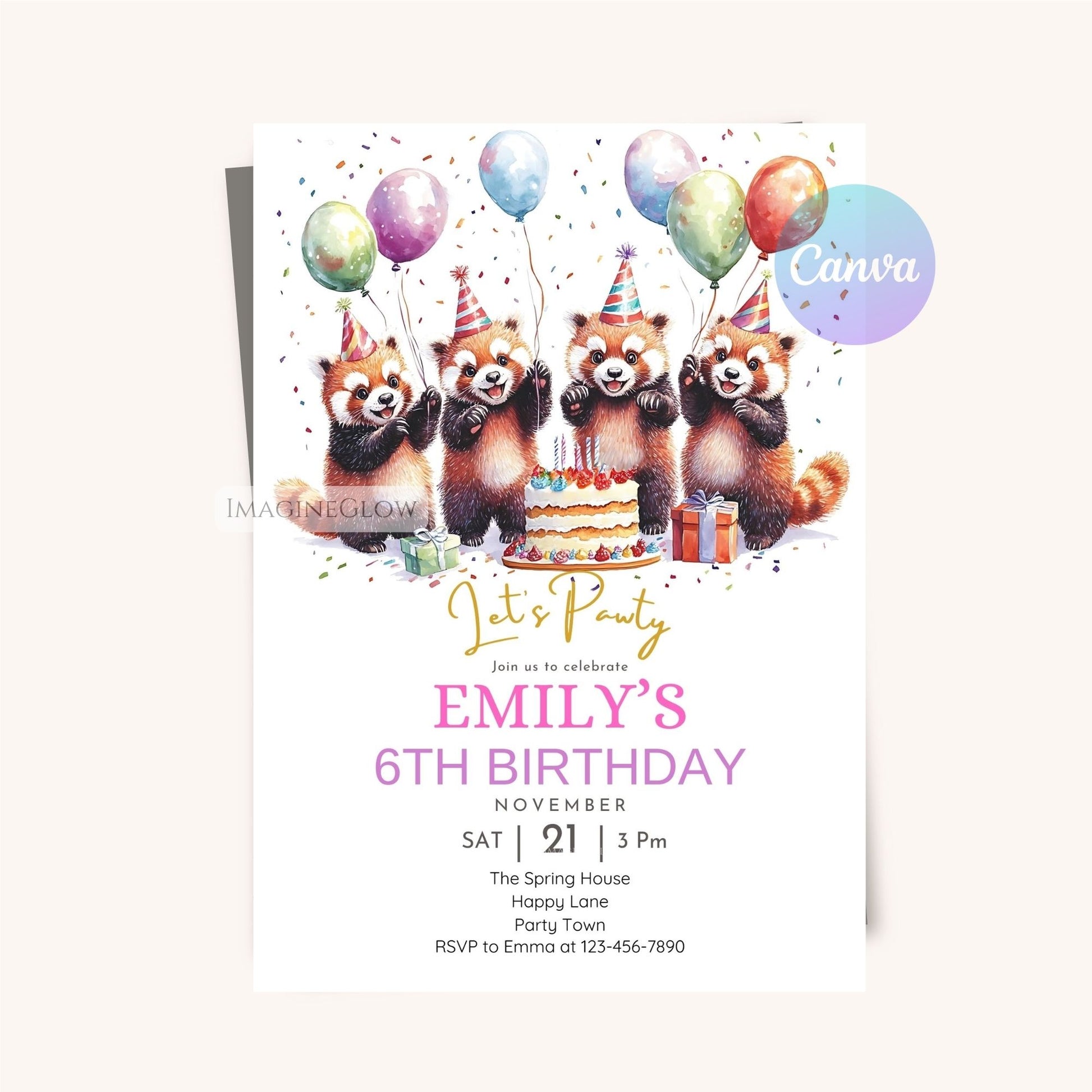 Custom animal lover’s birthday invitation template