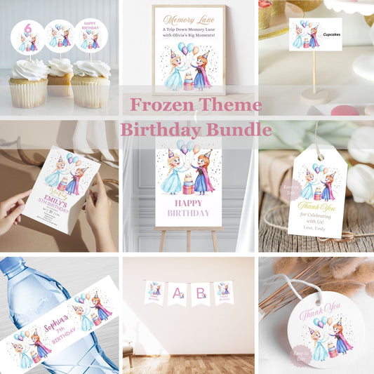 Frozen birthday party bundle with Elsa and Anna