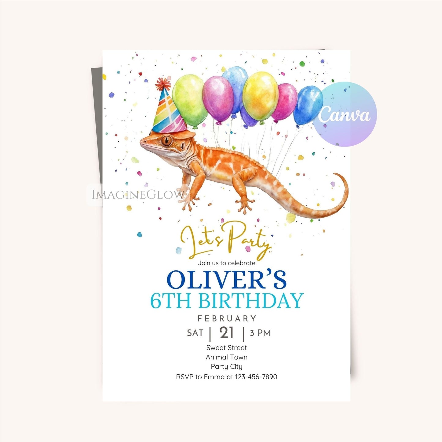 fun exotic pet birthday invitation