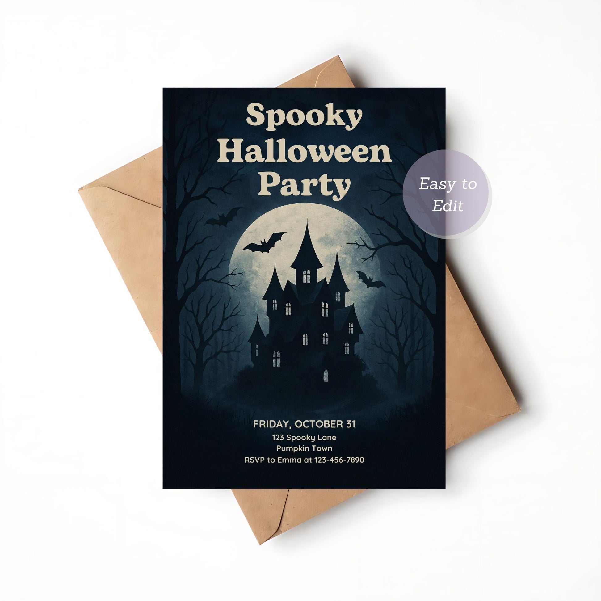 fright night halloween invite
fun spooky halloween invitation