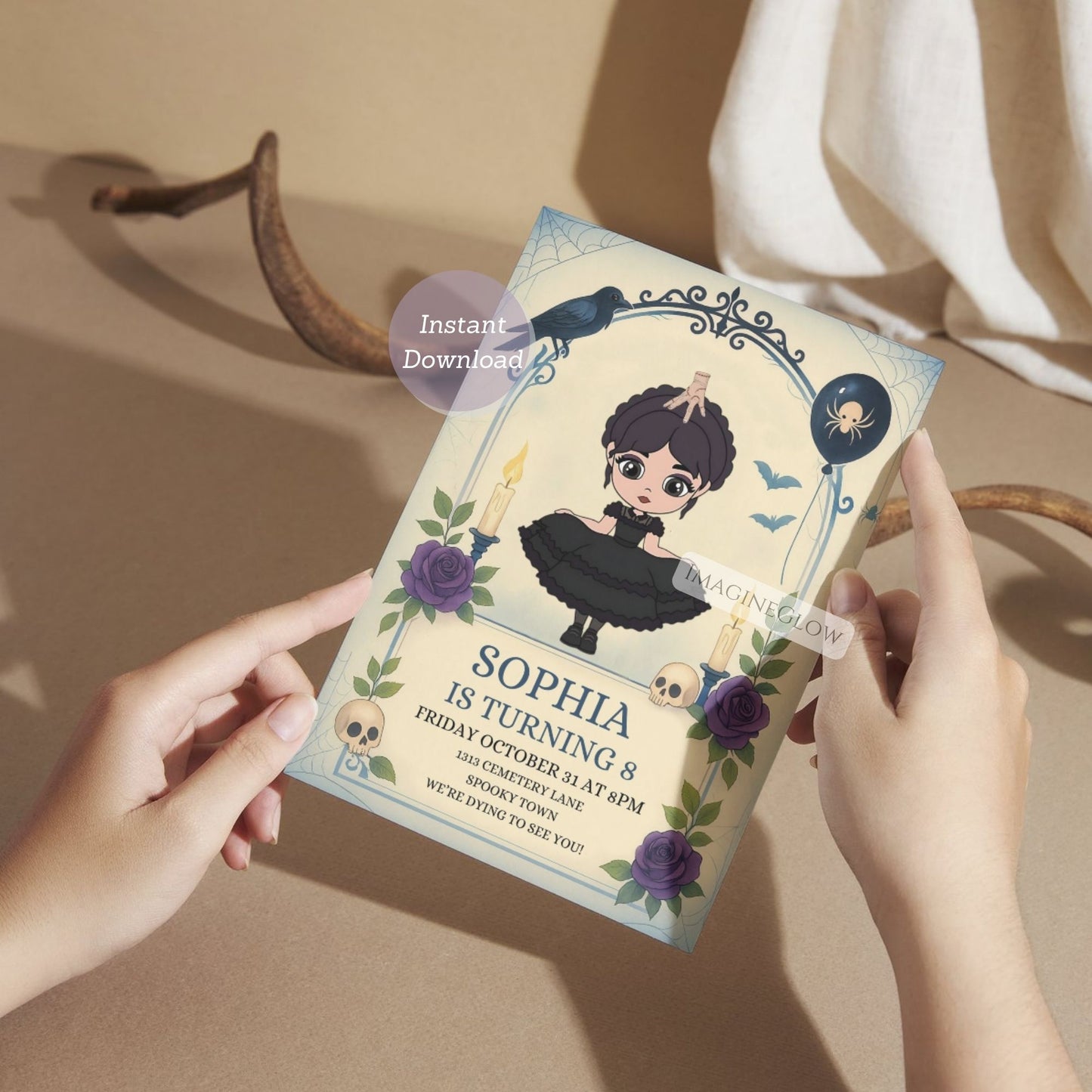 Spooky editable birthday card for teenagers