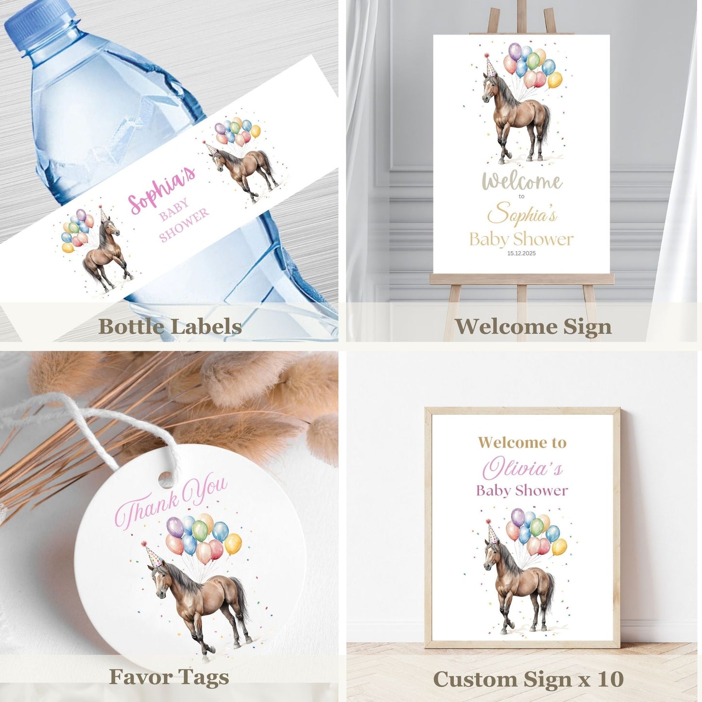 baby shower invitation horse design
western baby shower party decor