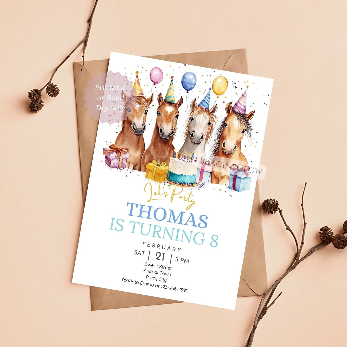 horse birthday party invitation