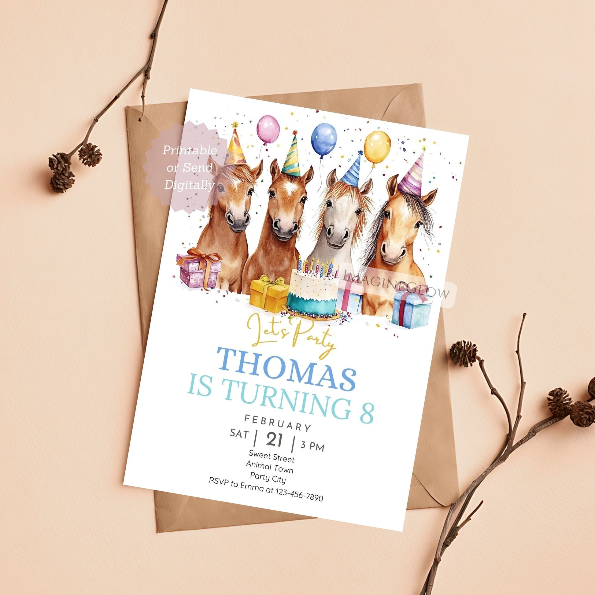 horse birthday party invitation