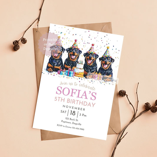 fun rottweiler invite for kids